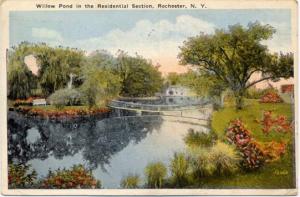 Residential Area at Willow Pond - Rochester, New York - pm 1923 - Linen