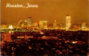 Texas Houston Skyline At Dusk 1959