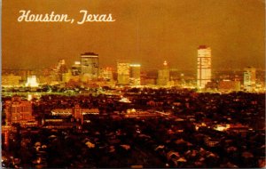 Texas Houston Skyline At Dusk 1959