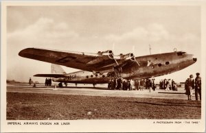 Imperial Airways Ensign Air Liner Airplane Times Photochrom Unused Postcard G36