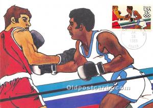 Original Artwork by Robert Peak, 1984 Summer Olympics Boxing 13 cent 1983 Sta...