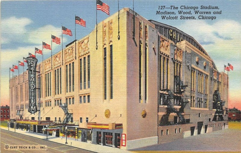 Chicago Illinois 1940s Postcard The Chicago Stadium Sports Arena