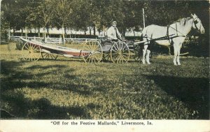 C-1910 Off to Festivals Millards Livermore Iowa Postcard Hack 20-4133