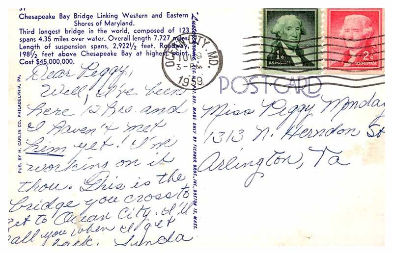 Postcard BRIDGE SCENE State of Maryland MD AS9882