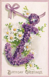 Birthday Anchor With Purple and White Flowers