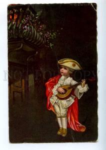 215913 KIds SERENADE Boy w/ Mandolin By COLOMBO vintage GAM