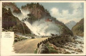 Norge Norway Laatefos Hardanger c1900 FINE LITHO Postcard EXC COND