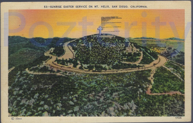 SUNRISE EASTER SERVICE ON MT. HELIX 1940 SAN DIEGO CALIFORNIA