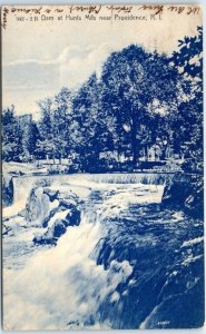 Postcard - Dam at Hunts Mills - East Providence, Rhode Island