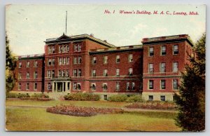 Lansing MI Women's Building M.A.C. 1910 Michigan Postcard O26