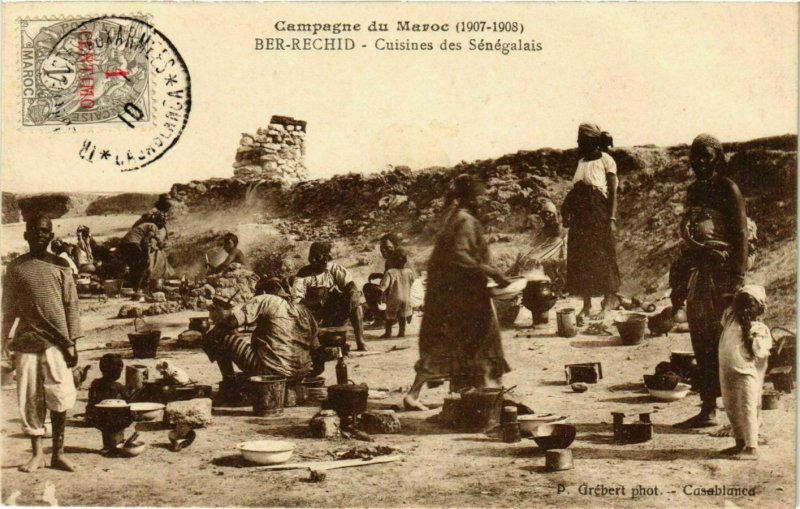 CPA AK BER-RECHID Cuisines des Senegalais MAROC (825440)