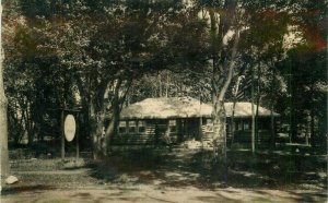 East Orange New Jersey Log Cabin Teahouse 1928 RPPC Photo Postcard 20-13124