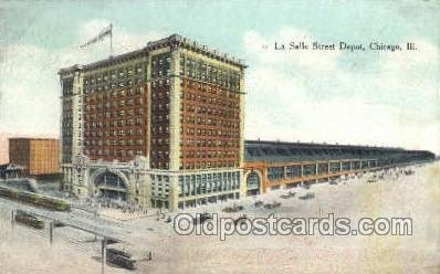 La Salle Street Depot, Chicago, IL USA Train Railroad Station Depot 1909 ligh...