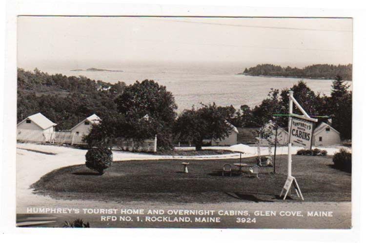 RPPC, Glen Cove, Maine, View of Humphrey's Tourist Home & Overnight Cabins