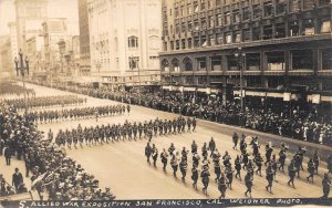 RPPC Allied War Expo SAN FRANCISCO, CA Weidner Photo 1910s Vintage Military