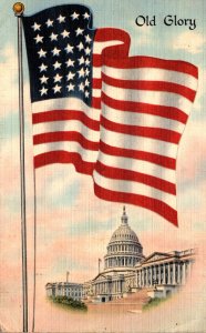 Washington D C United States Capitol and Old Glory 1942