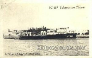 PC 457 Submarine chaser Real Photo Military Ship Unused crease left top corner