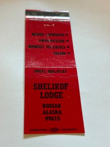 Vintage Matchbook Cover Shelikof Lodge Kodiak, Alaska MB187