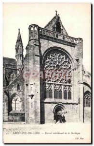 Old Postcard Saint Pol de Leon southern gate of the Basilica