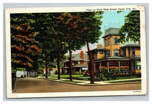 Vintage 1942 Postcard Residential Area West High Street Union City Pennsylvania
