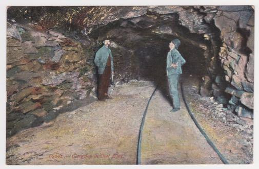 Gangway in Coal Mine Souvenir Post Card Co. Pennsylvania Mining Postcard A34