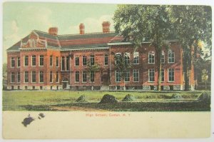 ANTIQUE 1908 POSTCARD HIGH SCHOOL CANTON N.Y.
