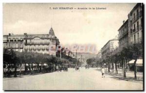 Old Postcard Spain Espana Spain San Sebastian Avenida de la Libertad