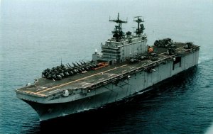 Postcard USS Tarawa LHA-1 Amphibious Assault Ship