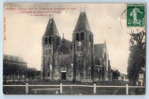 Ecouis Eure France Postcard Church on Highest Points of Vexin 1909 Posted