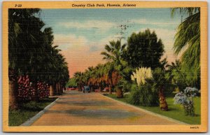 Phoenix Arizona AZ, 1948 Country Club Park, Pathway, Driveway, Vintage Postcard