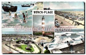 Old Postcard Berck Plage beach esplanade flagship Authie Bay funnel