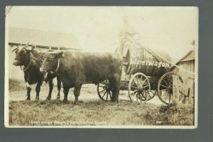 Homestead IOWA RP c1910 WATER WAGON Cow Cart AMANA COLONIES nr Cedar Rapids