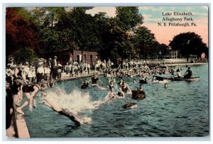 c1910 Bathing Scene Lake Elizabeth Allegheny Park NS Pittsburgh PA Postcard