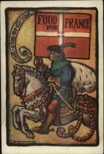 Poster Art Acvtism Medieval Motif Man on Horse FOOD FOR FRANCE ARMSTRONG