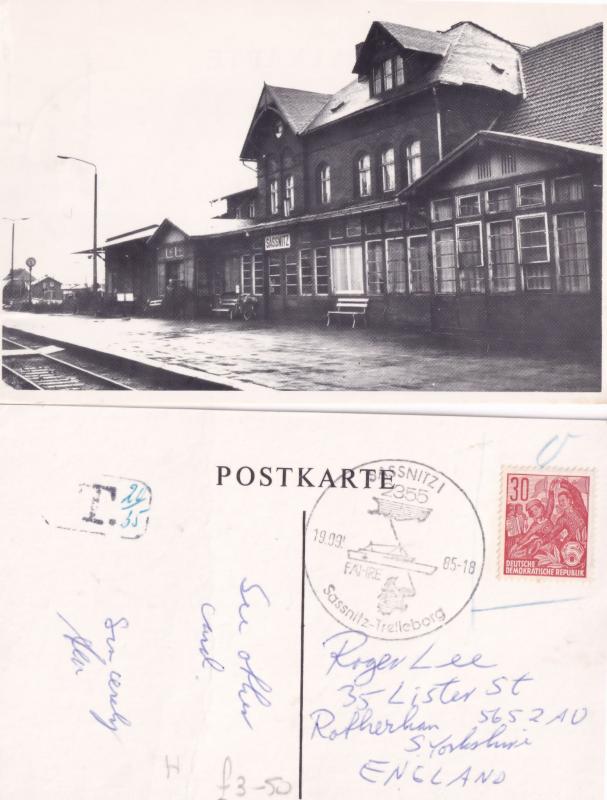 Sassnitz Trelleborg Denmark Train Station 2x Real Photo Postcard