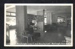 RPPC MONTEAGLE TENNESSEE RESTAURANT INTERIOR VINTAGE REAL PHOTO POSTCARD