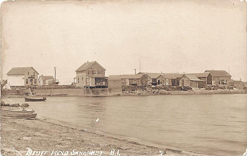 Sakonnet RI Bluff Head Store Buildings Beach RP Postcard