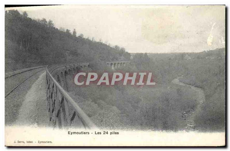 Postcard Old Eymoutiers The 24 batteries