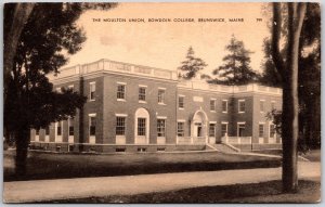 The Moulton Union Bowdoin College Brunswick Maine ME Front Building Postcard