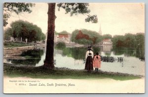 Sunset Lake  Braintree   Massachusetts  Postcard  c1907