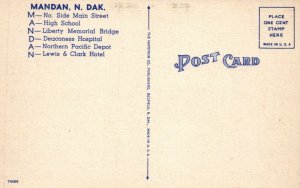 ND, Mandan, North Dakota Linen Large Letter Postcard