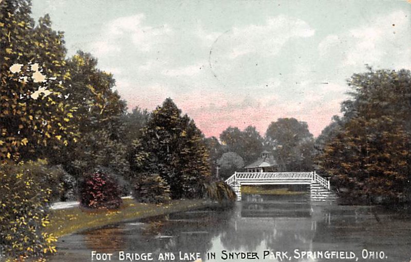 Foot Bridge, Lake, Snyder Park Springfield, Ohio OH