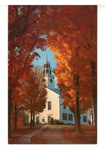 NH - Greenfield. Town Hall & Church in Autumn