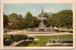 VINTAGE POSTCARD THE PUBLIC GARDENS AND WATER POOL AT HALIFAX NOVA SCOTIA CANADA