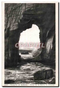 Old Postcard Quiberon Ark Presquile La Grotte Kergroix