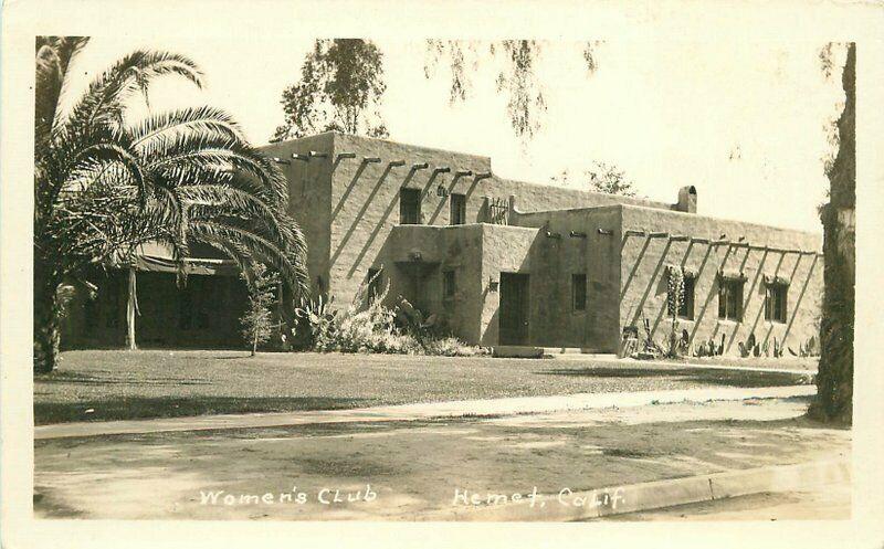 Hemet Women's Club 1930s Riverside California RPPC Photo Postcard 4377