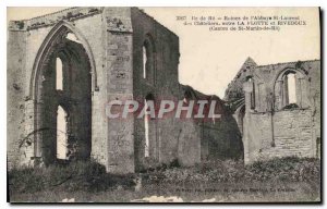 Old Postcard I'le Re Ruins of the Abbey of St Laurent Chateliers between Rive...