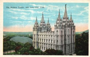 Vintage Postcard The Mormon Temple Salt Lake City Utah Souvenir Novelty Co. Pub.