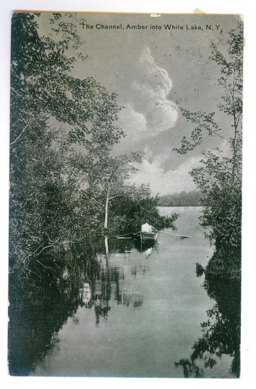 North White Lake to Westtown, New York 1909 used PC, White Lake Channel
