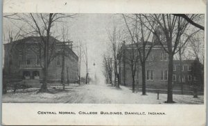 1909 Central Normal College Buildings Danville IN Indiana Postcard